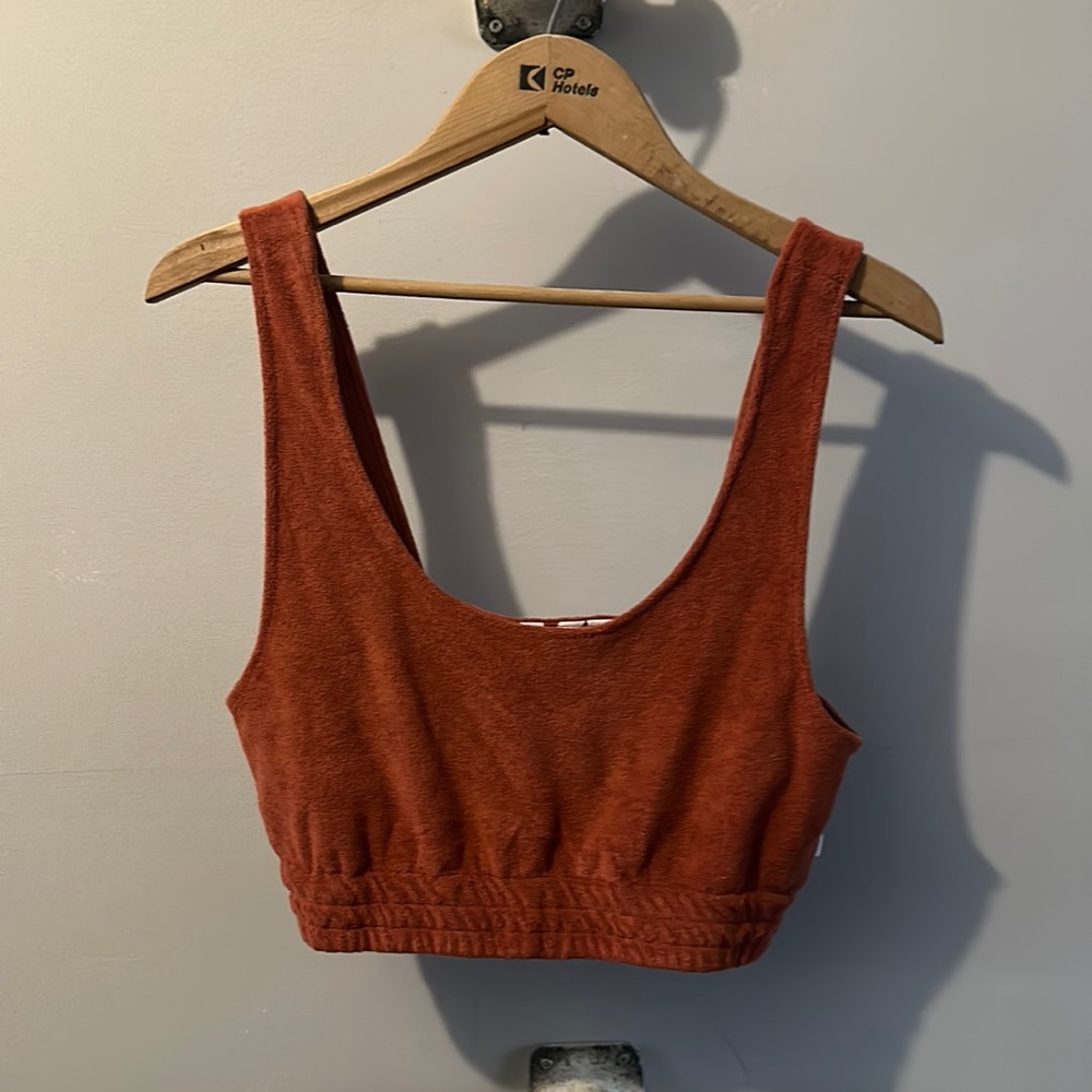 Roxy “threes company” Terry crop top